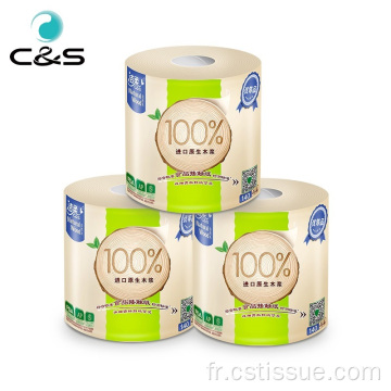 Papier de soie de toilette doux noyau en bois pur en bois pure